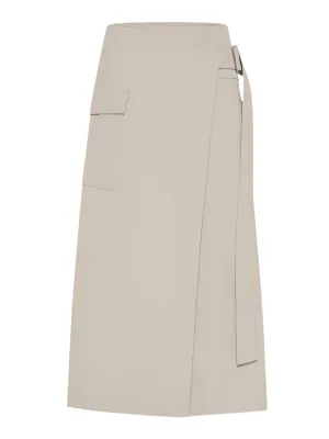 Utility Wrap Skirt in Creme
