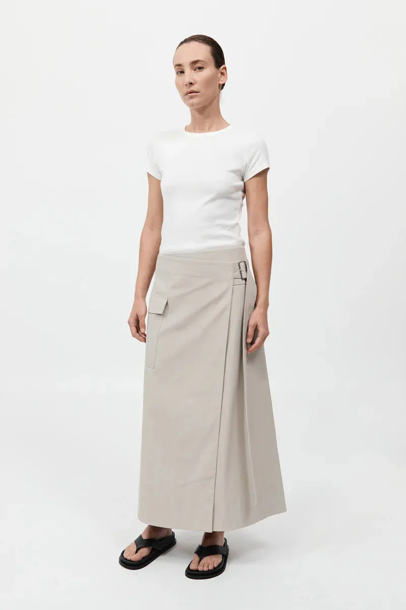 Utility Wrap Skirt in Creme