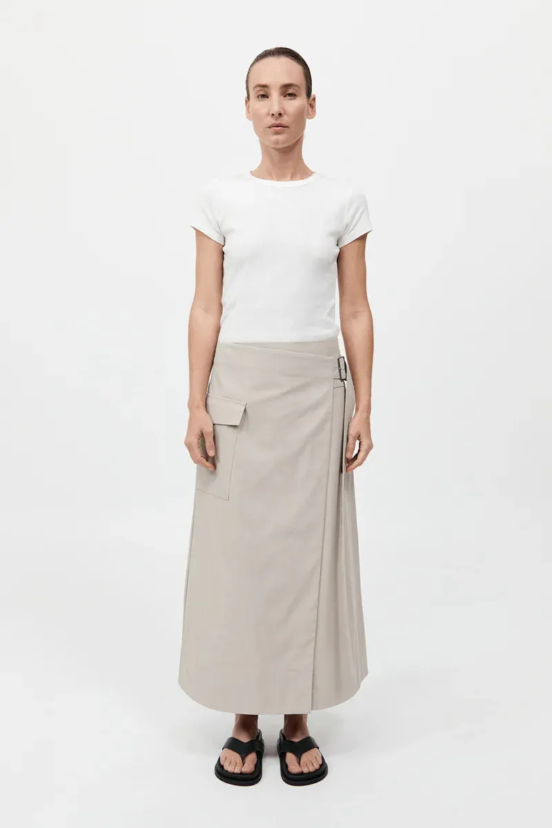 Utility Wrap Skirt in Creme