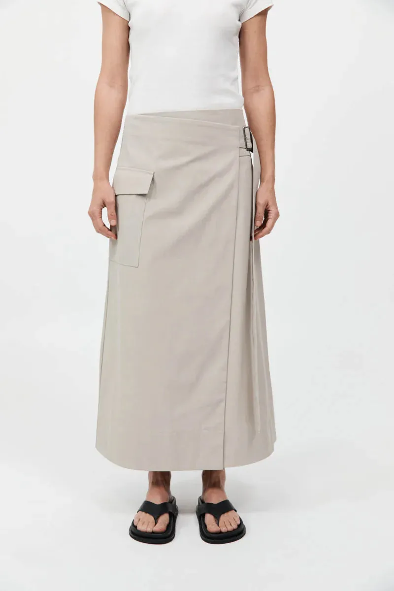 Utility Wrap Skirt in Creme