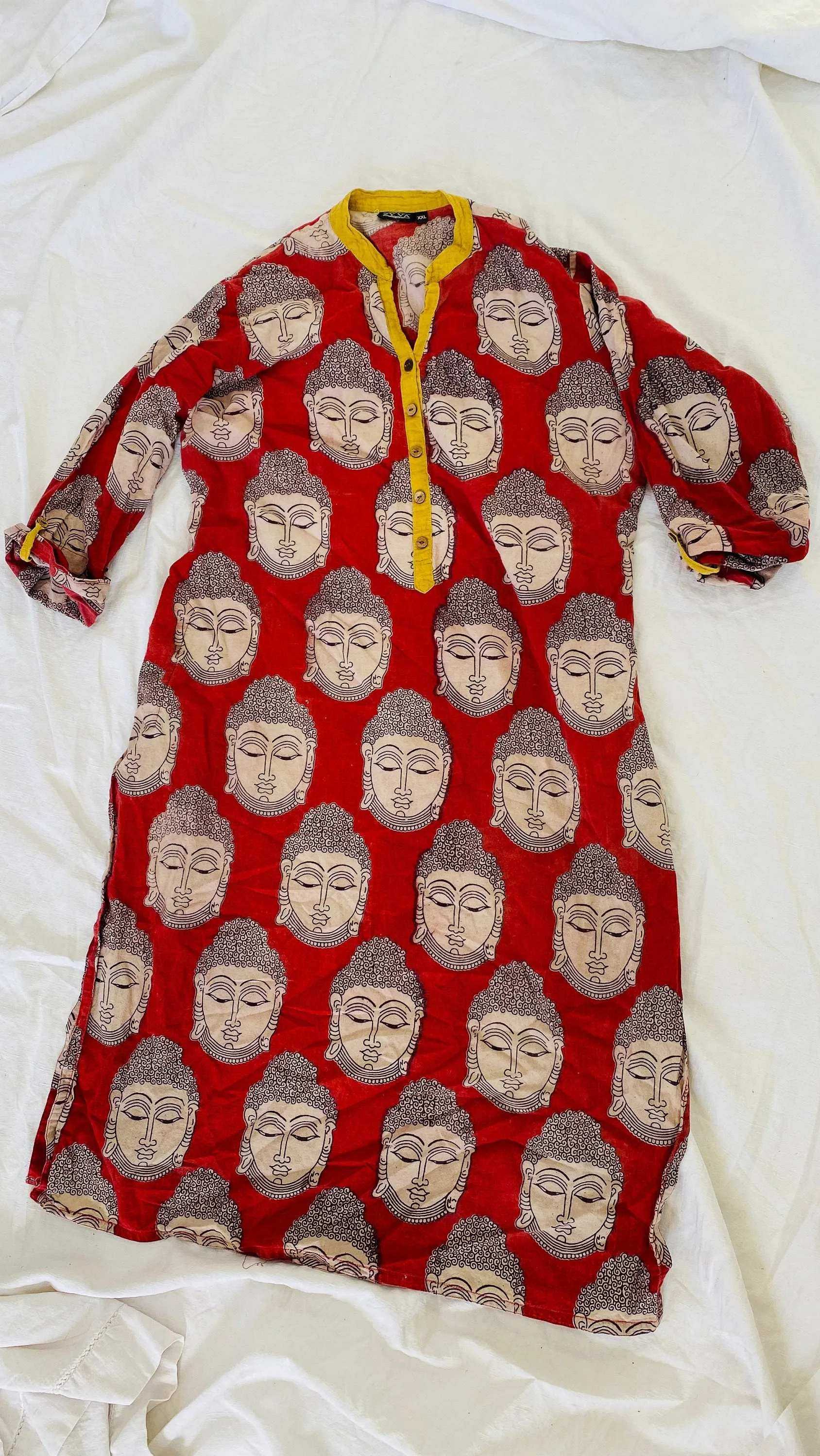 Vintage Buddha Kurta. Dress Tunic. Up to size M.