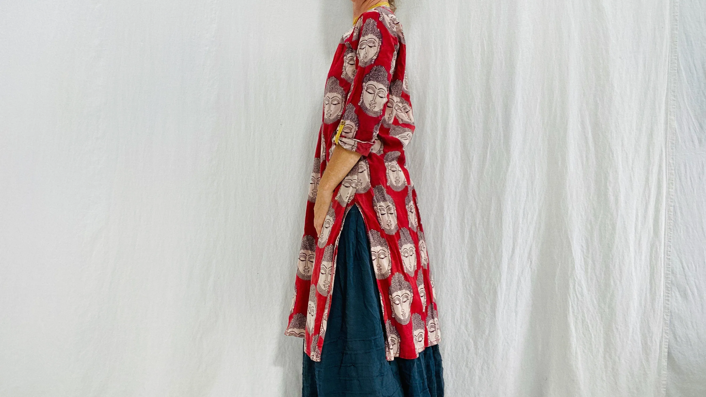 Vintage Buddha Kurta. Dress Tunic. Up to size M.