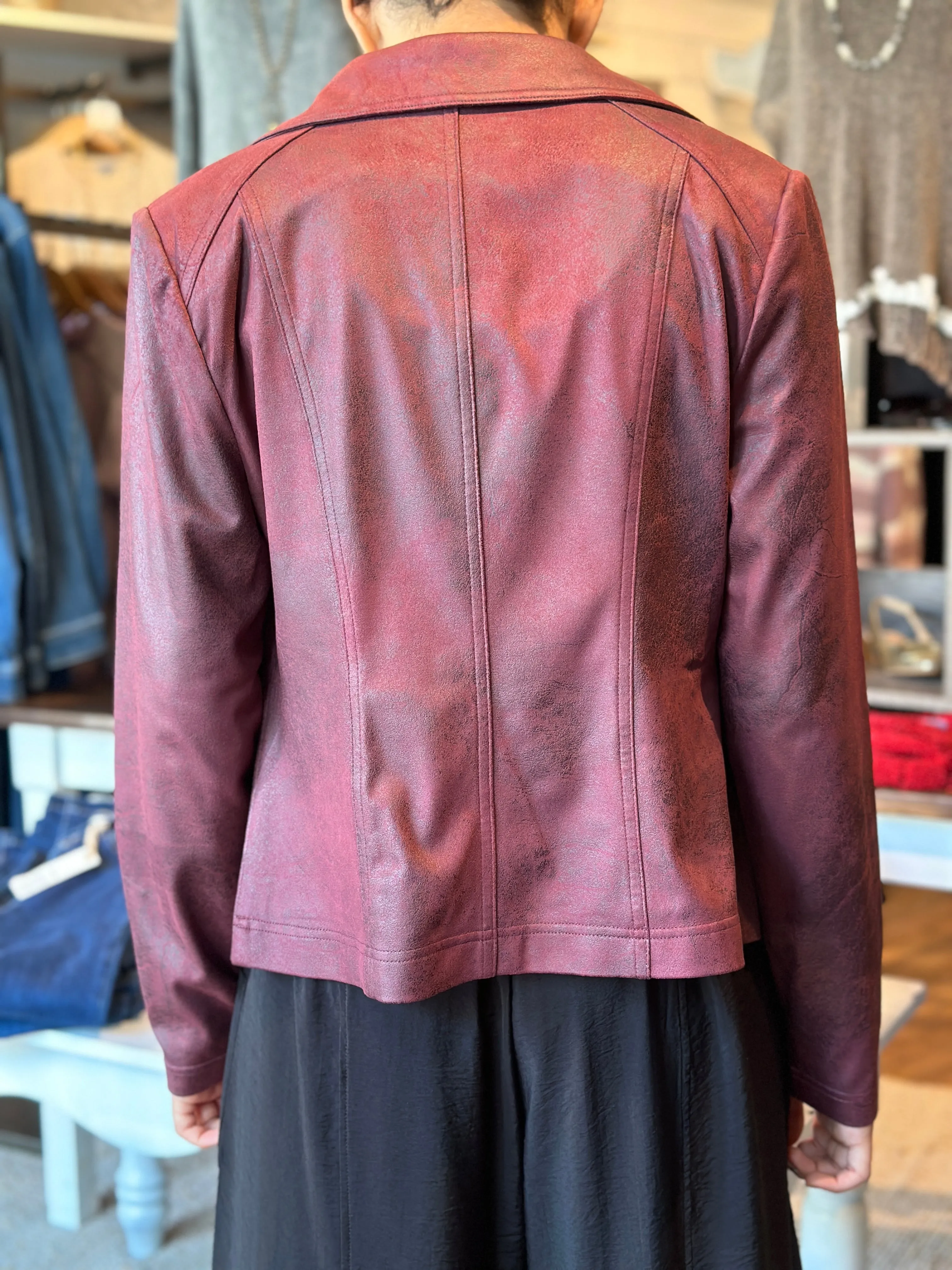 Vintage Faux Leather Moto Jacket - HQ