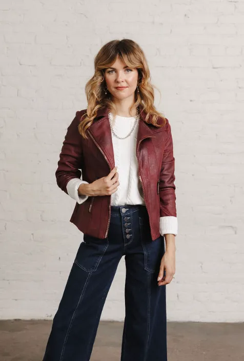 Vintage Faux Leather Moto Jacket - HQ