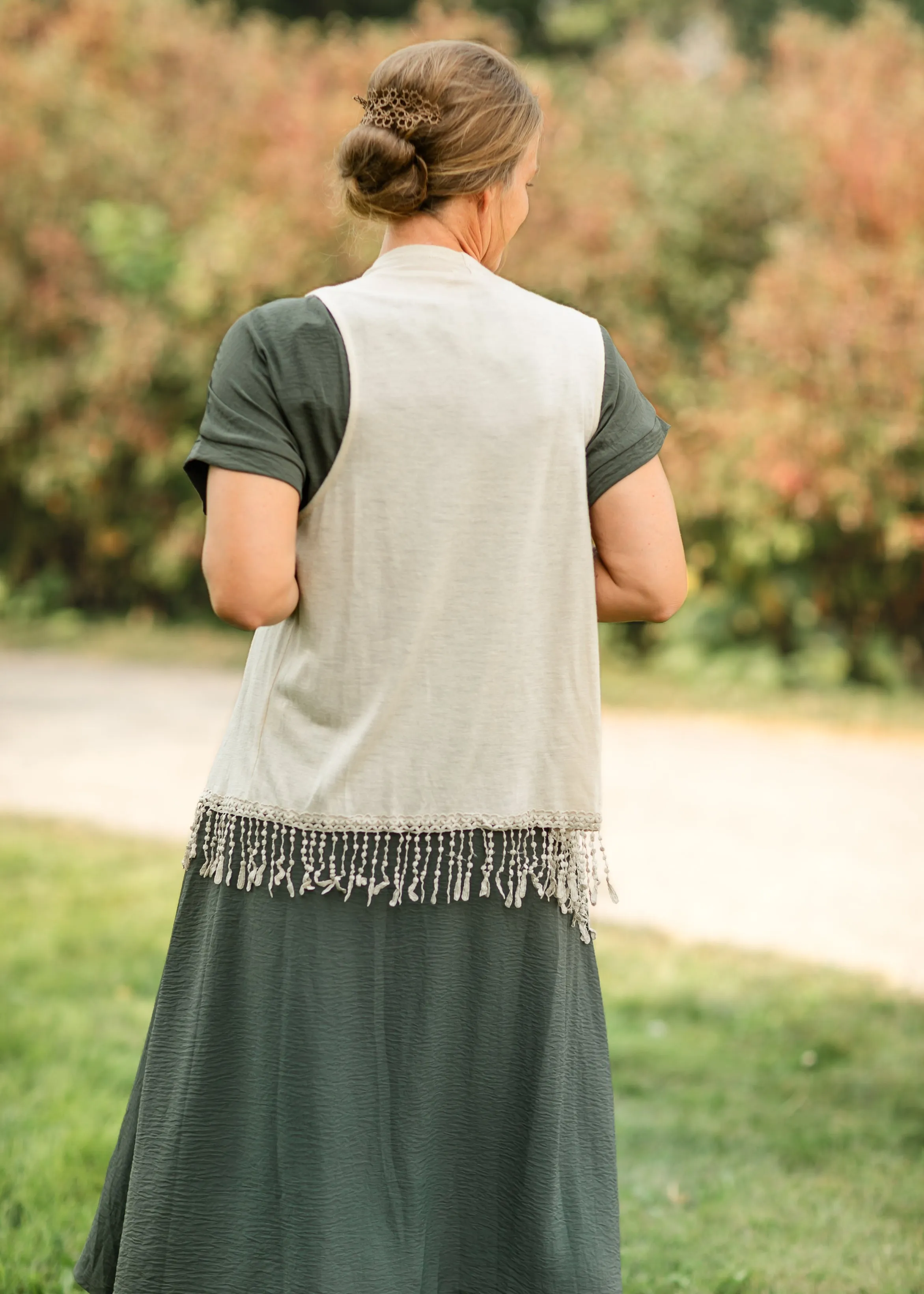 Winslet Tasseled Sleeveless Cardigan
