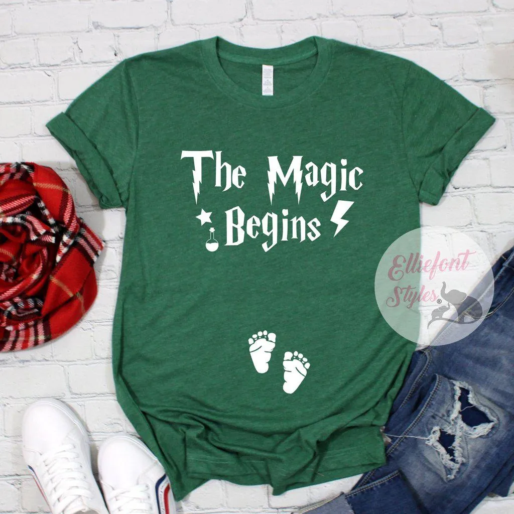 Wizard School Pregnancy Announcement Shirt