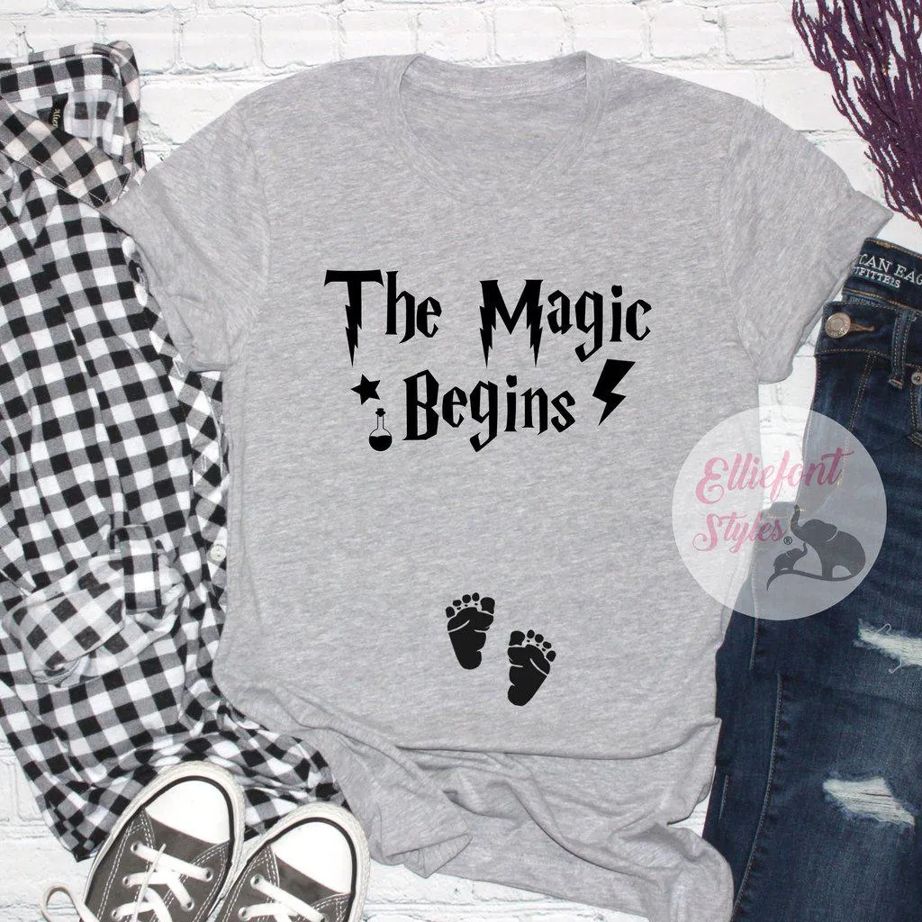 Wizard School Pregnancy Announcement Shirt