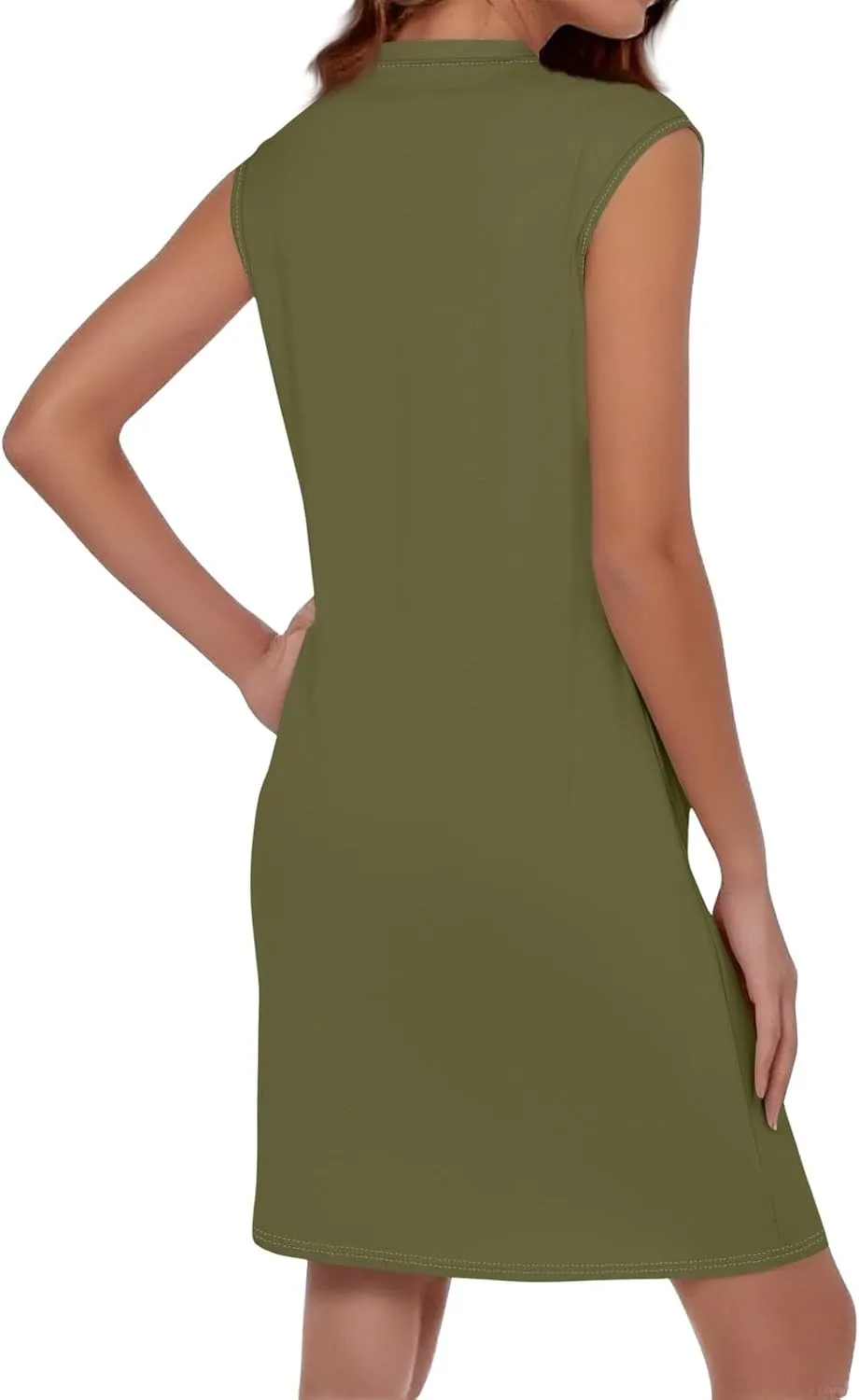 Women Crew Neck Sleeveless Sundress Printed Beach Vacation Pockets Dress 2025 Summer Casual Loose Mini Dresses