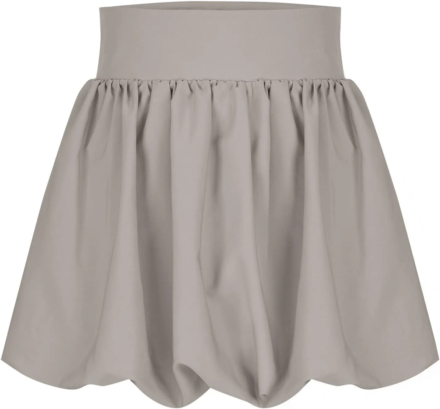 Womens Bubble Mini Skirt Y2k Solid Color Ruffle Hem Pleated Short Puffball Balloon Short Skirts Party Clubwear