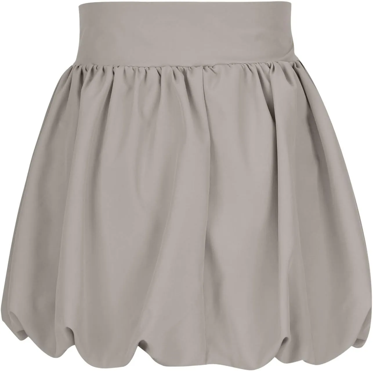 Womens Bubble Mini Skirt Y2k Solid Color Ruffle Hem Pleated Short Puffball Balloon Short Skirts Party Clubwear