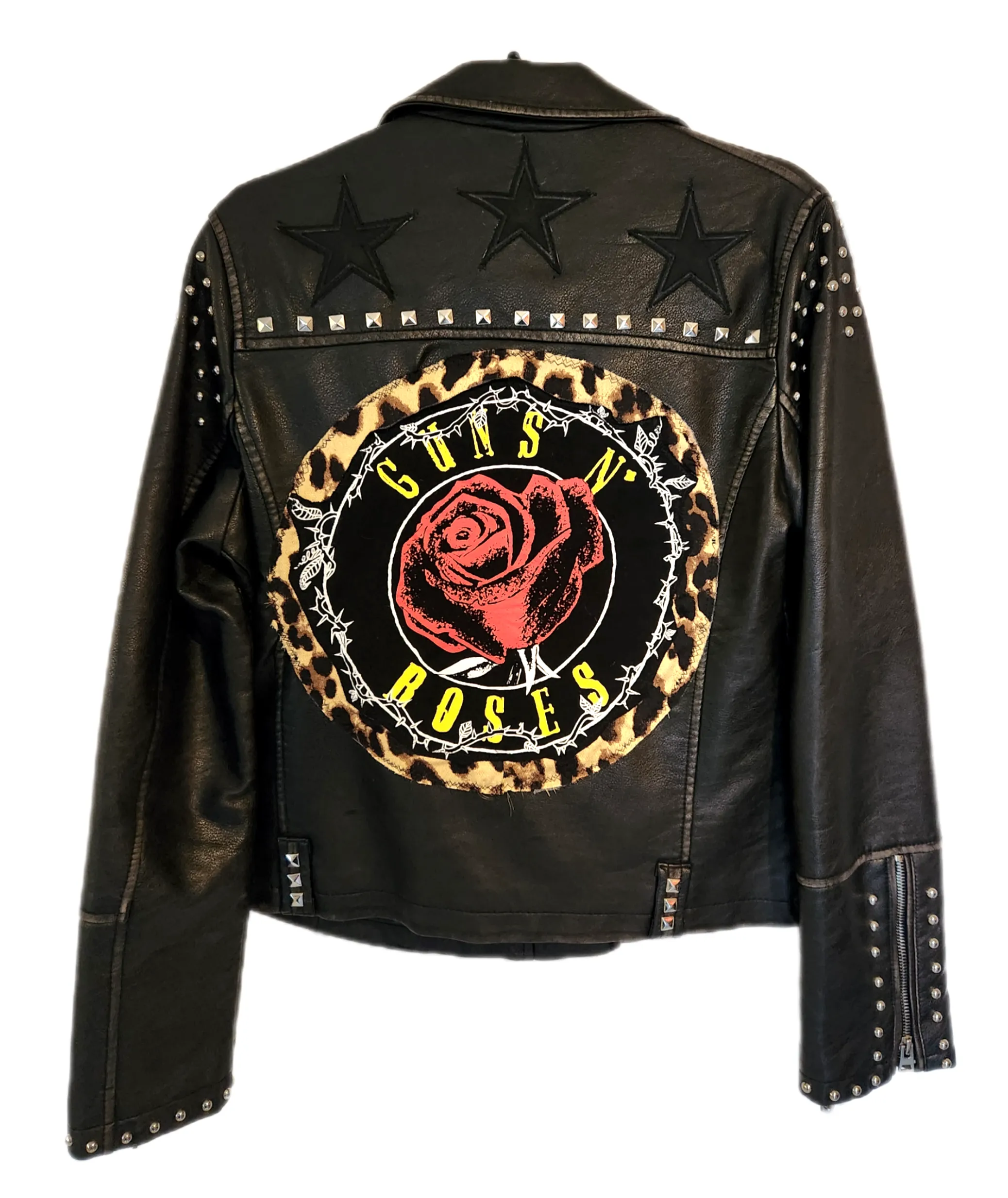 Womens faux leather GNR rock jacket- size Medium
