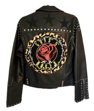 Womens faux leather GNR rock jacket- size Medium