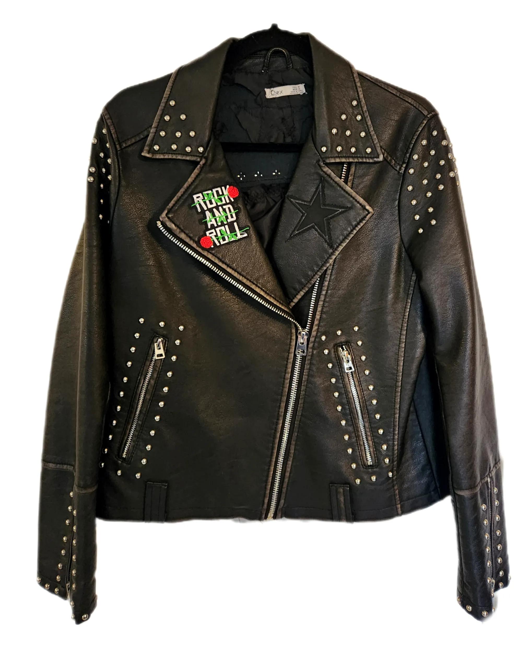 Womens faux leather GNR rock jacket- size Medium