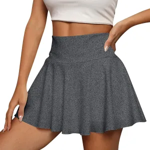 Women's Tennis Skirt Summer High Waist Tiered Mini Skort Built-in Shorts